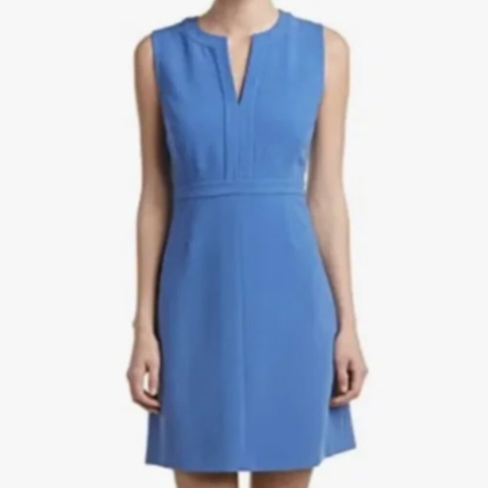 Diane Von Furstenberg Sky Blue Sleeveless V-Notch Mini Dress